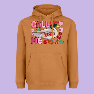 Call Me Valentine Mallard Duck Heavyweight Hoodie Designed By Maliassmallbusiness