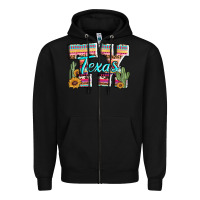 Black texas tx aztec cactus leopard Zipper Hoodie - AdoDesignShop
