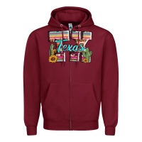 Burgundy texas tx aztec cactus leopard Zipper Hoodie - AdoDesignShop