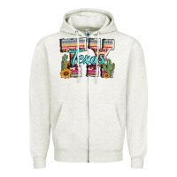 Oatmeal Heather texas tx aztec cactus leopard Zipper Hoodie - AdoDesignShop