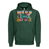 Sports Green texas tx aztec cactus leopard Zipper Hoodie - AdoDesignShop