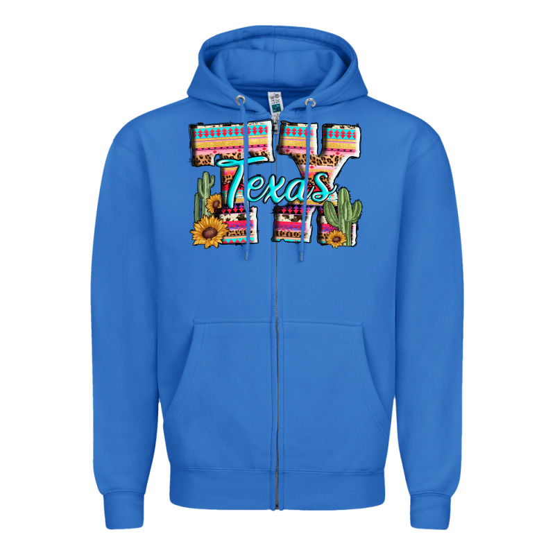 Texas Tx Aztec Cactus Leopard Zipper Hoodie by AdoDesignShop | Teevron