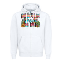 White texas tx aztec cactus leopard Zipper Hoodie - AdoDesignShop
