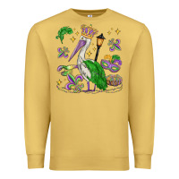 Antique Gold mardi gras pelican Premium Sweatshirt - MaliasSmallBusiness