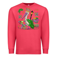 Cardinal mardi gras pelican Premium Sweatshirt - MaliasSmallBusiness