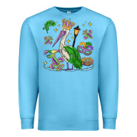 Ocean Blue mardi gras pelican Premium Sweatshirt - MaliasSmallBusiness