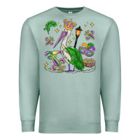 Seafoam mardi gras pelican Premium Sweatshirt - MaliasSmallBusiness