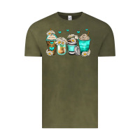 Vintage Olive daisy coffee cups Vintage Tee - Zillion Design Studio