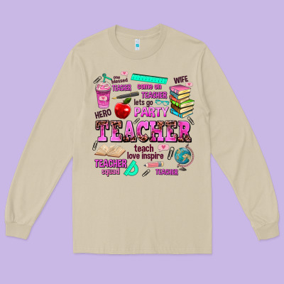 Come On Teacher Lets Go Party Long Sleeve Tee Designed By Adodesignshop