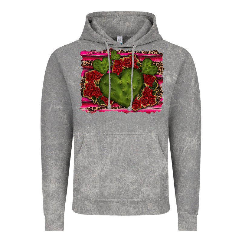 Valentine Cactus Heart With Roses Vintage Hoodie by RanaPortraitStore | Teevron