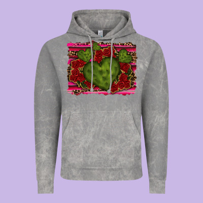 Valentine Cactus Heart With Roses Vintage Hoodie Designed By Ranaportraitstore