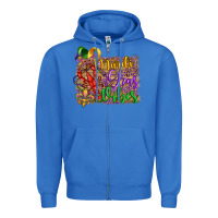 True Royal mardi gras vibes crawfish mask and fleur de lis Zipper Hoodie - Artiststas