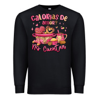 Black calorias de amor no cuentan mexican valentines day Premium Sweatshirt - MaliasSmallBusiness