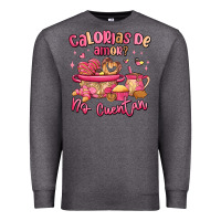 Charcoal Heather calorias de amor no cuentan mexican valentines day Premium Sweatshirt - MaliasSmallBusiness