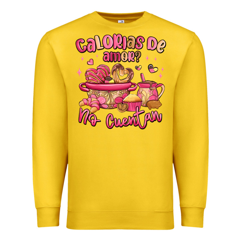 Calorias De Amor No Cuentan Mexican Valentines Day Premium Sweatshirt by MaliasSmallBusiness | Teevron