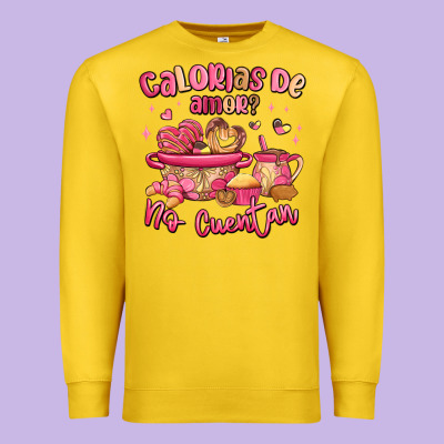 Calorias De Amor No Cuentan Mexican Valentines Day Premium Sweatshirt Designed By Maliassmallbusiness
