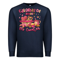 Navy calorias de amor no cuentan mexican valentines day Premium Sweatshirt - MaliasSmallBusiness