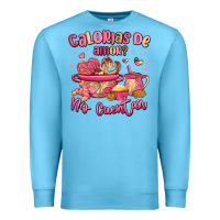 Ocean Blue calorias de amor no cuentan mexican valentines day Premium Sweatshirt - MaliasSmallBusiness