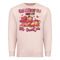 Pale Pink calorias de amor no cuentan mexican valentines day Premium Sweatshirt - MaliasSmallBusiness