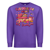 Purple calorias de amor no cuentan mexican valentines day Premium Sweatshirt - MaliasSmallBusiness