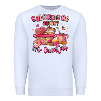 White calorias de amor no cuentan mexican valentines day Premium Sweatshirt - MaliasSmallBusiness