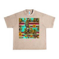 French Oak sunflowers donkey seamless pattern Urban Heavy Tee - HRA Design Shop
