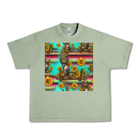 Oil Green sunflowers donkey seamless pattern Urban Heavy Tee - HRA Design Shop