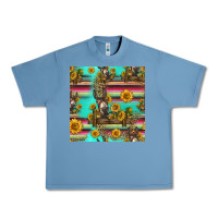 Pebble Blue sunflowers donkey seamless pattern Urban Heavy Tee - HRA Design Shop