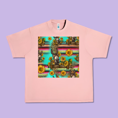 Sunflowers Donkey Seamless Pattern Urban Heavy Tee Designed By Hra Design Shop