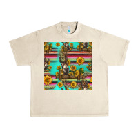 Sandshell sunflowers donkey seamless pattern Urban Heavy Tee - HRA Design Shop