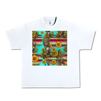 White sunflowers donkey seamless pattern Urban Heavy Tee - HRA Design Shop