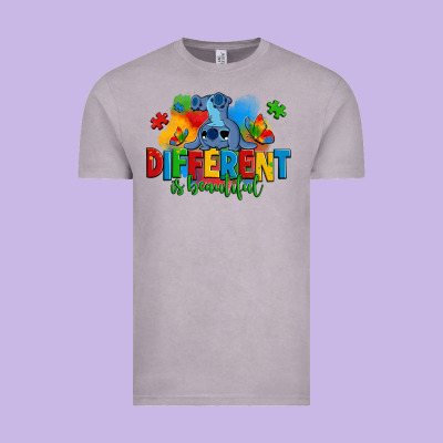 Different Is Beautiful Autism Stitch Vintage Tee Designed By Zillion Design Studio
