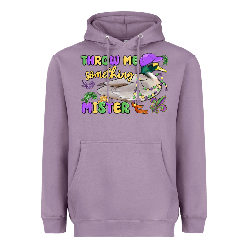Throw Me Something Mister Mardi Gras Duck Heavyweight Hoodie by MaliasSmallBusiness | Teevron