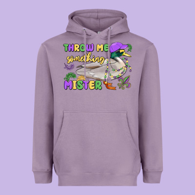 Throw Me Something Mister Mardi Gras Duck Heavyweight Hoodie Designed By Maliassmallbusiness