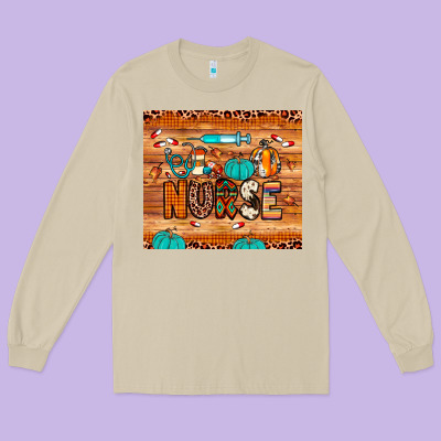 Nurse Fall Long Sleeve Tee Designed By Jahusdesignshop