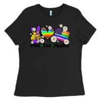 Black peace love  equality Ladies Tee - AdoDesignShop
