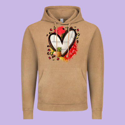 Fruits And Volleyball Heart Vintage Hoodie Designed By Zillion Design Studio