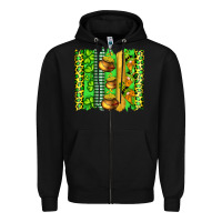 Black st patricks gnomes and cloves with leopard  brushstrokes Zipper Hoodie - Artiststas