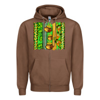 Chestnut st patricks gnomes and cloves with leopard  brushstrokes Zipper Hoodie - Artiststas