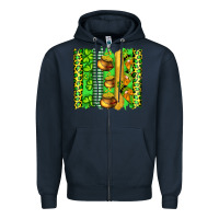 Navy st patricks gnomes and cloves with leopard  brushstrokes Zipper Hoodie - Artiststas