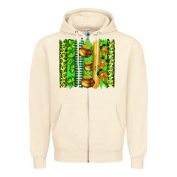 Sandshell st patricks gnomes and cloves with leopard  brushstrokes Zipper Hoodie - Artiststas