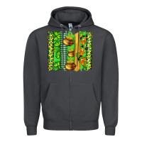 Smoke st patricks gnomes and cloves with leopard  brushstrokes Zipper Hoodie - Artiststas
