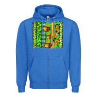 True Royal st patricks gnomes and cloves with leopard  brushstrokes Zipper Hoodie - Artiststas