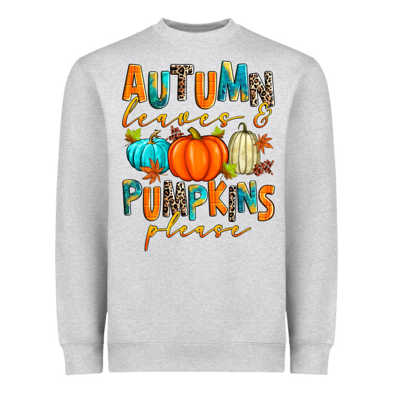 Autumn Leaves And Pumpkins Please Heavyweight Sweatshirt by Zillion Design Studio | Teevron