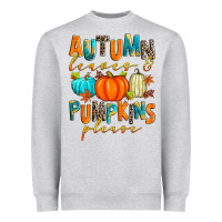 Heather Grey autumn leaves and pumpkins please Heavyweight Sweatshirt - Zillion Design Studio