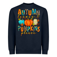 Navy autumn leaves and pumpkins please Heavyweight Sweatshirt - Zillion Design Studio