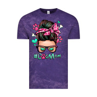 Cloud Purple dog mom messy bun Vintage Tee - Zillion Design Studio