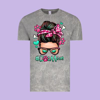 Dog Mom Messy Bun Vintage Tee Designed By Zillion Design Studio