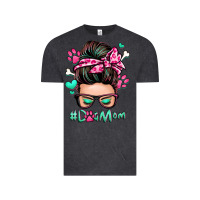 Vintage Black dog mom messy bun Vintage Tee - Zillion Design Studio