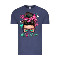 Vintage Denim dog mom messy bun Vintage Tee - Zillion Design Studio